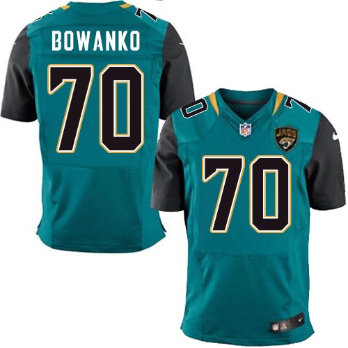 Men's Elite Luke Bowanko Nike Jersey Teal Green Home - #70 NFL Jacksonville Jaguars